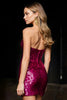 Load image into Gallery viewer, Sparkly Fuchsia Tight Sequins Sweetheart Short Homecoming Dress