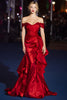Load image into Gallery viewer, Dark Green Mermaid Off the Shoulder Long Formal Dress with Ruffles