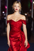 Load image into Gallery viewer, Dark Green Mermaid Off the Shoulder Long Formal Dress with Ruffles