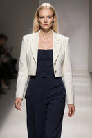 Load image into Gallery viewer, Ivory Navy 3 Piece Satin Single Breasted Notched Lapel Business Suits