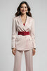 Load image into Gallery viewer, 2 Piece Blush Satin Notched Long Sleeves Lapel Business Suits with Belt