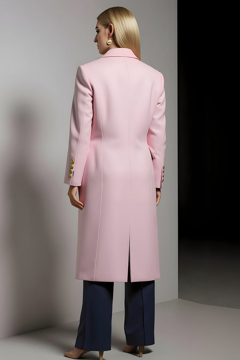 Load image into Gallery viewer, Pink Notched Lapel One Button Notched Lapel Women Blazer