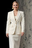 Load image into Gallery viewer, 2 Piece Ivory Pencil Peak Lapel One Button Midi Business Suits