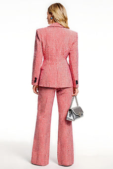 2 Piece Red Shawl Lapel One Button Long Sleeves Business Suits