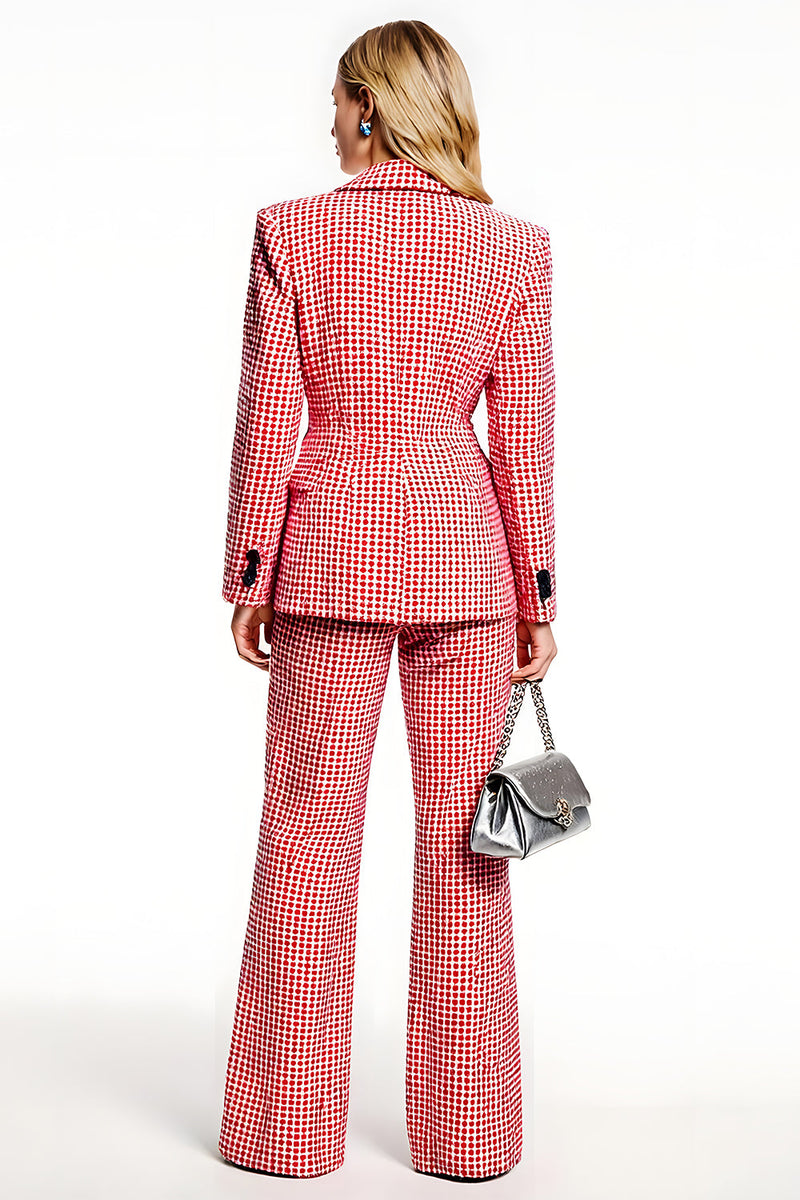 Load image into Gallery viewer, 2 Piece Red Shawl Lapel One Button Long Sleeves Business Suits