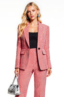 Load image into Gallery viewer, 2 Piece Red Shawl Lapel One Button Long Sleeves Business Suits