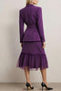 Load image into Gallery viewer, 2 Piece Dark Purple A Line Notched Lapel Midi Business Suits with Sash