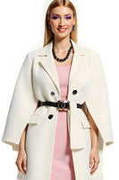 Load image into Gallery viewer, Ivory Double Breasted Notched Lapel Women Blazer with Belt