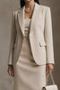 Load image into Gallery viewer, Champagne 2 Piece Mermaid Notched Lapel Midi Business Suits with Ruffles