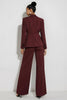 Load image into Gallery viewer, 2 Piece Burgundy Single Breasted Notched Lapel Long Sleeves Business Suits