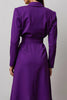 Load image into Gallery viewer, Dark Purple A Line Notched Lapel Long Sleeves Work Dress with Ruffles