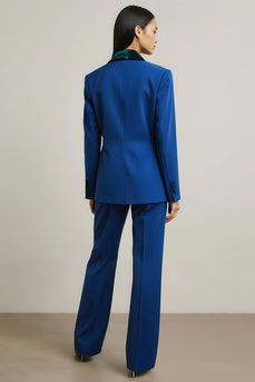 Royal Blue  Peak Lapel 2 Piece Long Sleeves Business Suits