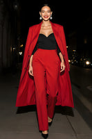 Load image into Gallery viewer, 2 Piece Red Peak Lapel Long Sleeves Long Business Suits