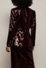 Load image into Gallery viewer, 2 Piece Sparkly Burgundy Peak Lapel Sequin Long Sleeves Prom Suits with Slit