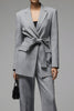 Load image into Gallery viewer, Grey 2 Piece Slim Fit Notched Lapel Long Sleeves Business Suits with Sash