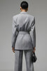 Load image into Gallery viewer, Grey 2 Piece Slim Fit Notched Lapel Long Sleeves Business Suits with Sash