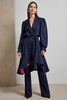 Load image into Gallery viewer, Navy 2 Piece Long Sleeves Peak Lapel Business Outfits