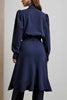 Load image into Gallery viewer, Navy 2 Piece Long Sleeves Peak Lapel Business Outfits
