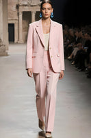 Load image into Gallery viewer, Pink 2 Piece Single Breasted Notched Lapel Long Sleeves Business Suits