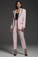 Load image into Gallery viewer, 2 Piece Pink Slim Fit Notched Lapel Long Sleeves Business Suits