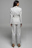 Load image into Gallery viewer, 2 Piece Grey Notched Lapel Long Sleeves Business Suits with Belt