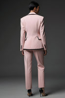 Load image into Gallery viewer, 2 Piece Pink Slim Fit Notched Lapel Long Sleeves Prom Suits