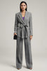 Load image into Gallery viewer, Grey 2 Piece Notched Lapel Long Sleeves Business Suits with Bow