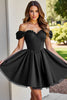 Load image into Gallery viewer, Black Corset A Line Short Tulle Homecoming Dress