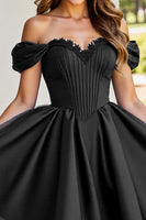 Load image into Gallery viewer, Black Corset A Line Short Tulle Homecoming Dress