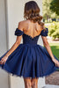 Load image into Gallery viewer, Black Corset A Line Short Tulle Homecoming Dress