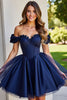 Load image into Gallery viewer, Black Corset A Line Short Tulle Homecoming Dress