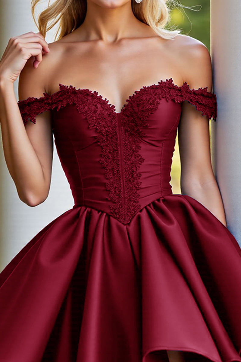 Load image into Gallery viewer, Navy A Line Satin Corset Short Homecoming Dress with Lace