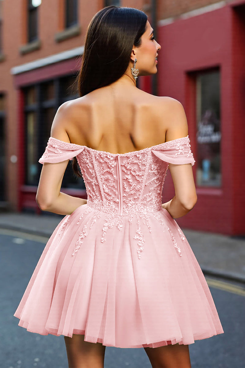 Load image into Gallery viewer, Mint Green A Line Corset Tulle Short Homecoming Dress with Lace