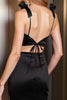 Load image into Gallery viewer, Black Satin Bodycon Short Homecoming Dress with Bow