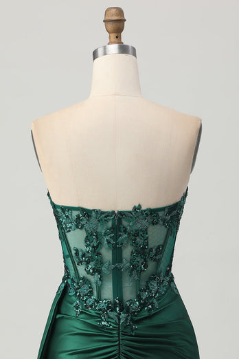 Sparkly Dark Green Sweetheart Short Corset Homecoming Dress
