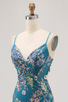 Load image into Gallery viewer, Sparkly Floral Peacock Beaded Tight Short Homecoming Dress with Sequin