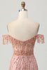 Load image into Gallery viewer, Dusty Rose Sparkly Corset Bodycon Short Homecoming Dress with Beading
