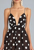 Load image into Gallery viewer, Coffee and White Spaghetti Straps Chiffon A Line Boho Maxi Polka Dot Dress