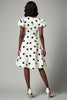 Load image into Gallery viewer, V-Neck Puff Sleeves Black and White Boho Mini Satin Polka Dot Dress