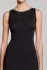 Load image into Gallery viewer, Black A Line Crew Neck Satin Work Dress