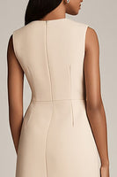 Load image into Gallery viewer, Champagne Bodycon Satin Short Work Blazer Dress with Pockets