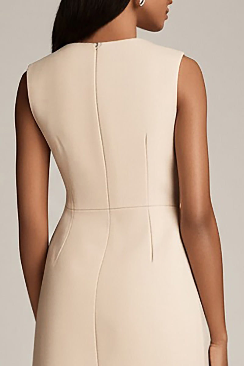 Load image into Gallery viewer, Champagne Bodycon Satin Short Work Blazer Dress with Pockets