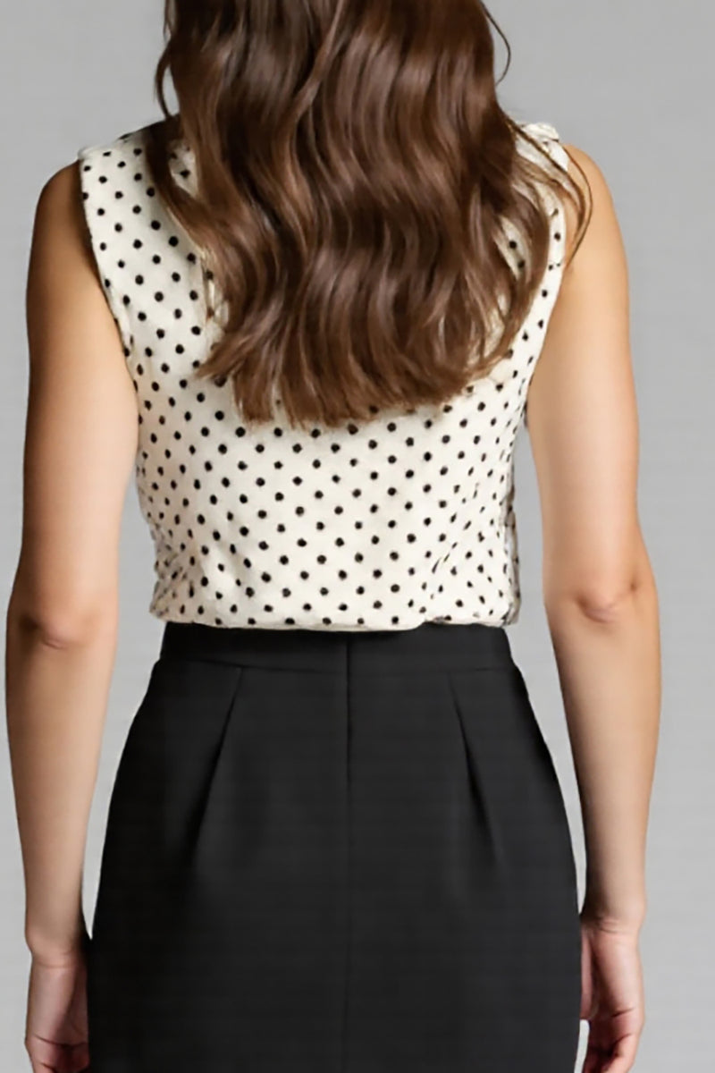Load image into Gallery viewer, Black and White Satin Bodycon Polka Dot Midi Work Dress
