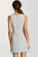 Load image into Gallery viewer, Grey Bodycon V-Neck Short Work Dress with Bottons