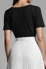 Load image into Gallery viewer, Black and White A Line Pleated Midi Satin Work Dress with Sleeves