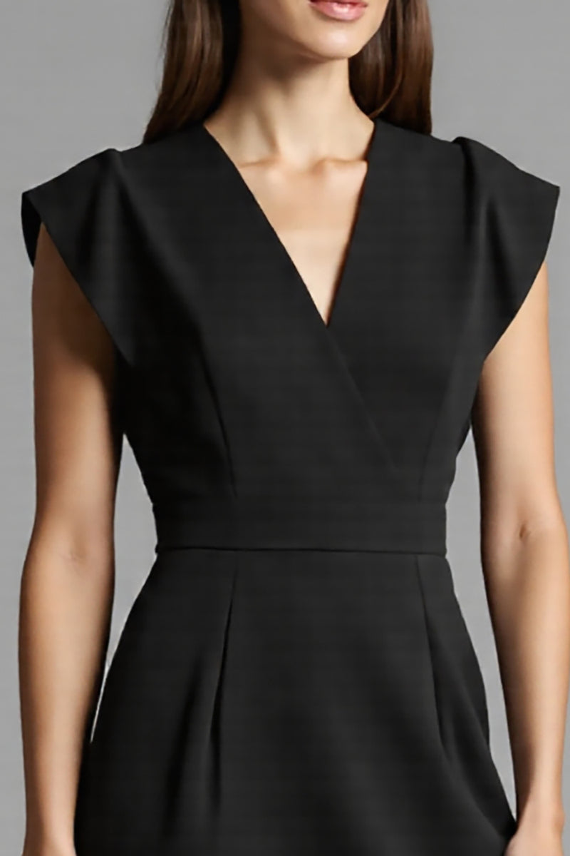 Load image into Gallery viewer, Black and White Satin Bodycon Midi Work Dress