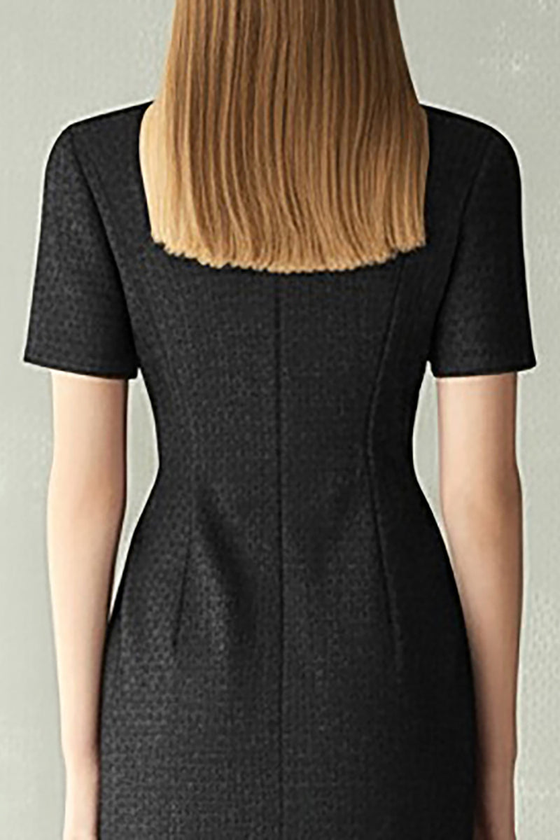 Load image into Gallery viewer, Black Notched Lapel Bodycon Single Breasted Midi Work Blazer Dress