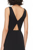 Load image into Gallery viewer, Satin Cut Out A Line V-Neck Long Black Tie Dress