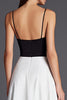 Load image into Gallery viewer, Black and White Satin Spaghetti Straps A Line Long Formal Dress