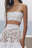 Load image into Gallery viewer, Lace Ivory 2 Piece Tiered Maxi Rehearsal Dinner Dress with Ruffles